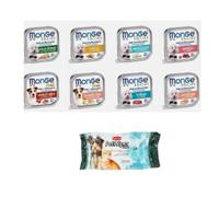 5 bacs pour chien + poulet + morue + saumon + thon + serviette cadeau