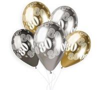 5 ballons bio shiny nombre 80 33cm multicolore - gemar 349450 Multicolore G