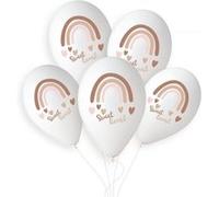 5 ballons latex bio arc-en-ciel boho 33cm blanc - générique 345063 Blanc G