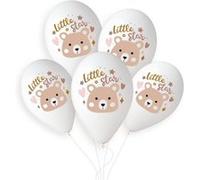 5 ballons latex bio ours boho 33cm blanc - générique 345087 Blanc G