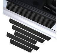 5 Bandes de Seuil en Fibre de Carbone pour Skoda Fabia II Combi, Plinthes Auto en Fibre Carbone Bande de Protection de Seuil de Voiture