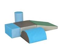 5 blocs de construction en mousse XL - modules de motricité - certifiés normes EN71-1-2-3 - mousse EPE revêtement PU gris bleu vert Multicolore G