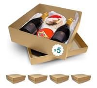 5 Boîtes en Carton Kraft Élégantes pour Cadeaux 350x320x105 mm - Faciles à Monter, Personnalisables pour Toutes les Occasions telles que Mariages et des Jours Spéciaux comme Noël, Halloween