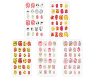 5 Boîtes Faux Ongles à Couverture Complète en Abs pour Garçon et | Cinq Boîtes, Finition Brillante, Usage Salon et Maison, Nail Art Style Aléatoire