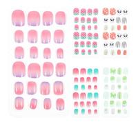 5 Boîtes Faux Ongles pour Garçon et Filles en Abs, Style Cartoon | Pose Rapide, Réutilisable Traces, pour Débutants, Élèves et Jeux de Déguisement Style Aléatoire