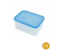 5 Boites plastiques hermétiques professionnelles 1,2 litre