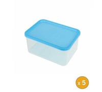 5 Boites plastiques hermétiques professionnelles 2 litres