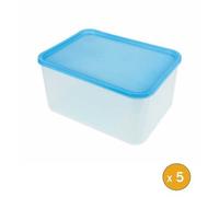5 Boites plastiques hermétiques professionnelles 8 litres