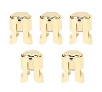 5 bouchons de bouteille de champagne en acier inoxydable, scellant réutilisable pour le vin effervescent et les bouteilles de champagne, bouchon étanche et antioxydant avec une fin (Or)