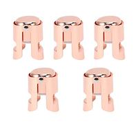 5 bouchons de bouteille de champagne en acier inoxydable, scellant réutilisable pour le vin effervescent et les bouteilles de champagne, bouchon étanche et antioxydant avec une fin (Or Rose)