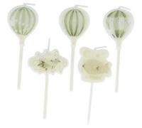 5 bougies anniversaire montgolfière 3cm taupe vert - générique 96763 Gris G