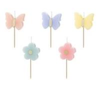5 bougies cire papillons fleur 3.5cm coloré - générique scs-22 Multicolore G