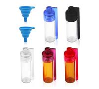 5 bouteilles en verre avec 2 mini entonnoirs, accessoires médicaux, outil de poudre d'épices avec cuillère, mini ensemble de bouteilles portables d'extérieur