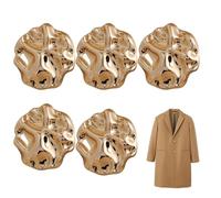 5 boutons dorés, beaux boutons de forme irrégulière ton or pour vêtements, accessoires de couture pour uniformes, robes, costumes, blazer