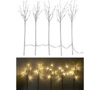 Lunartec 5 branches décoratives lumineuses 90 cm 30 LED blanc chaud