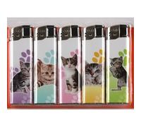 5 briquets ""chat"" électroniques, rechargeables