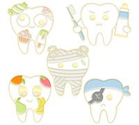5 Broches Dent Émail Créatives pour Vêtements et Paquet, Bijou Original