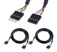 5 Broches Usb Idc Tête Rallonge, 2,54 Dupont Usb 5 Broches Mâle Femelle Carte Mère Tête Câble Pour Port Usb, Carte D'Extension - 1M (Pack De 2)[ZHUJ1175]