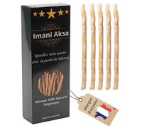5 brosses à dents Siwak - bois de brosse à dents naturel pour des dents blanches éclatantes - 100% naturel & 0% plastique/végétalien - idéal pour le Ramadan
