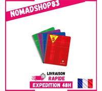 5 Cahiers Clairefontaine 17x22 cm 180 Pages Grands Carreaux Papier 90g