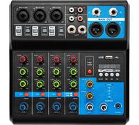 5 canaux DJ Mixer Bluetooth USB MP3 Live Stereo Audio Table de mixage Amplificateur Console de mixage pour enregistrement