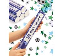 5 Canons à Confettis Anniversaire Enfant Garçon - Biodégradable Confetti Football & Étoiles - Faciles & Sûrs - pour Fête Jardin ou Anniversaire - Fête du foot Anniversaires