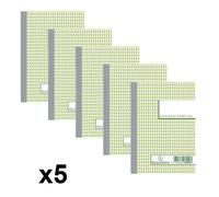 5 carnets - Manifold - A6 - Petits carreaux - Autocopiant - Dupli - Exacompta