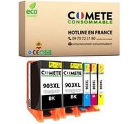 5 Cartouche d'encre compatibles avec HP 903XL - 2 Noir + 1 Cyan + 1 Magenta + 1 Jaune G