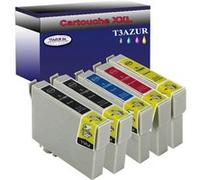 5 Cartouches Compatibles avec Epson Stylus S20, S21 remplace Epson T0711 T0712 T0712 T0714 - T3AZUR G