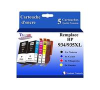 5 Cartouches compatibles avec l'imprimante HP OfficeJet 6825, Pro 6220 ePrinter remplace HP 934XL, HP 935XL (Noire+Couleur)-