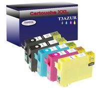 5 Cartouches Compatibles pour Epson WF3010DW, WF3520DWF, WF3530DTWF remplace Epson T1291 T1292 T1293 T1294 - T3AZUR G