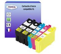 T3AZUR- 5X Cartouches Compatibles avec Epson T3591 T3592 T3593 T3594 remplace Epson Workforce Pro WF4720DWF WF4725DWF WF4730DTWF WF4735DTWF WF4740DTWF Noire