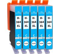 5 Cartouches d'encre Compatible avec HP 364 XL / CB323EE (Cyan)
