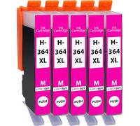 5 Cartouches d'encre Compatible avec HP 364 XL / CB324EE (Magenta)