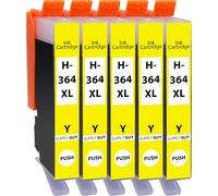 5 Cartouches d'encre Compatible avec HP 364 XL / CB325EE (Jaune)