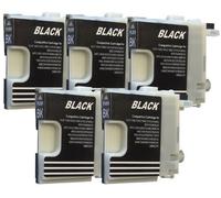 5 Cartouches d'encre pour Brother Noir / LC980 LC1100 DCP-145C DCP-165C DCP-185C DCP-195C DCP-365CN DCP-375CW DCP-385C DCP-395CN DCP-585CW DCP-J715W DCP 6690CW MFC-250C MFC-255CW MFC-290C MFC-295C