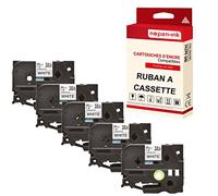 5 Cassettes à Ruban étiqueteuse TZE-261 (Noir - Blanc) 36 mm * 8 m Compatible pour Brother P-Touch D800W, P900W, P950NW, 3600,