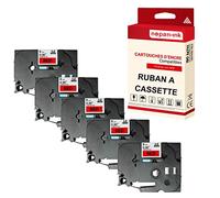 5 Cassettes à Ruban étiqueteuse TZE-421 (Noir - Rouge) 9 mm * 8 m Compatible pour Brother P-Touch 1000, 1005BTS, 1005F, 1005FB,