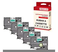 5 Cassettes à Ruban étiqueteuse TZE-741 (Vert - Noir) 18 mm * 8 m Compatible pour Brother P-Touch D450, D450VP, D800W, D600, E3