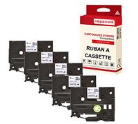 5 Cassettes à Ruban étiqueteuse TZE-FA4 (Blanc - Bleu) 18 mm * 3 m Compatible pour Brother P-Touch D450, D450VP, D800W, D600, E