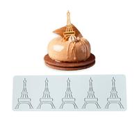5 cavité Tour Eiffel Silicone Mould, thème parisien dentelle Fondant Mould, gâteau de bonbons au chocolat Outil de décoration pour la cuisson, la sucrerie, la pâtisserie, l'art de résine époxy