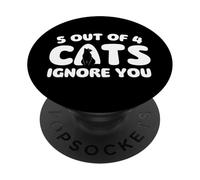 5 Chats sur 4 Vous ignorent - Chat Maman Chat Papa PopSockets PopGrip Adhésif