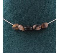 5 Collier de perles d'andalousite en provenance des États-Unis. Chaîne en acier inoxydable