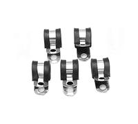 5 colliers de serrage en forme de P doublés de caoutchouc en acier inoxydable pour tube, tuyau ou cordon métallique