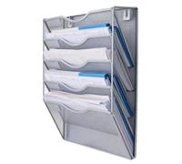 5 Compartiments Assembler Métal Porte Revue A4, 5 Compartiments Porte Revue Mural Métal Rangement, Dossier Papeterie Organisateur Mural Pour Bureau, Maison, École, Blanc