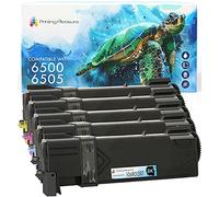 5 Compatibles Cartouches de Toner pour Xerox Phaser 6500 6500DN 6500N WorkCentre 6505 6505DN 6505N - Noir/Cyan/Magenta/Jaune, Grande Capacité