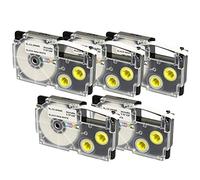 5 Compatibles Cassettes Rubans d'étiquettes XR-9WE XR-9WE1 noir sur blanc 9mm x 8m pour Etiqueteuses Casio KL-60 100 100E 120 200 200E 300 750 780 820 2000 7000 7200 7400 8100 8200 P1000 C500 CW-L300