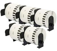 5 Compatibles Rouleaux DK44605 DK-44605 Jaune 62mm x 30,48m Papier Étiquettes continues amovibles pour Brother P-Touch QL-500 QL-550 QL-570 QL-700 QL-800 QL-810W QL-820NWB QL-1050 QL-1100 QL-1110NWB