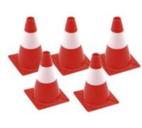 5 cônes de signalisation rouge et blanc - 30 cm Pearl Basic