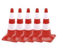 5 cônes de signalisation rouge et blanc - 50 cm Perel